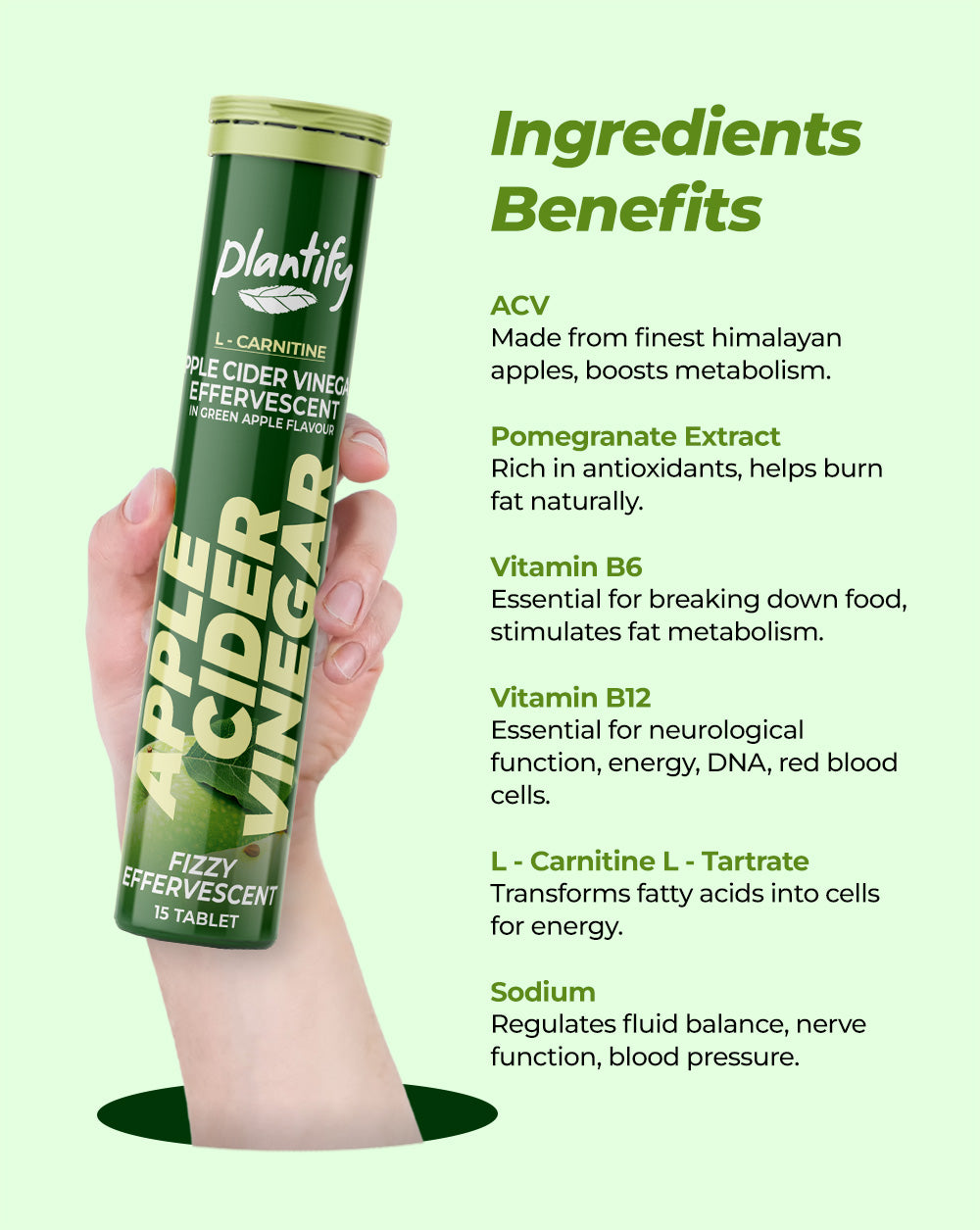 L- Carnitine Apple Cider Vinegar Effervescent Tablets