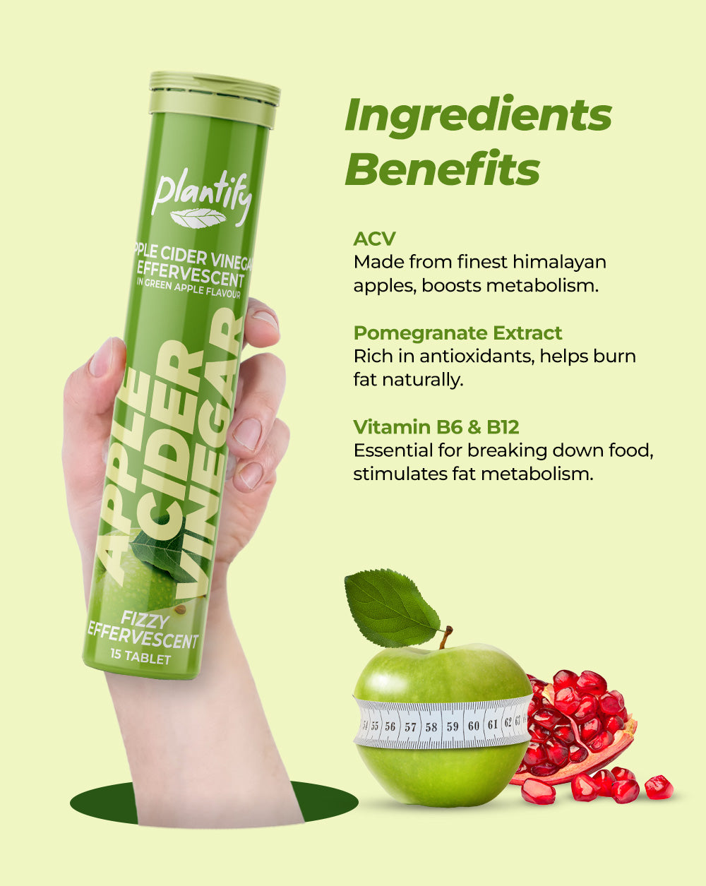 Apple Cider Vinegar (ACV) Effervescent Tablets with Mother For Weight Loss