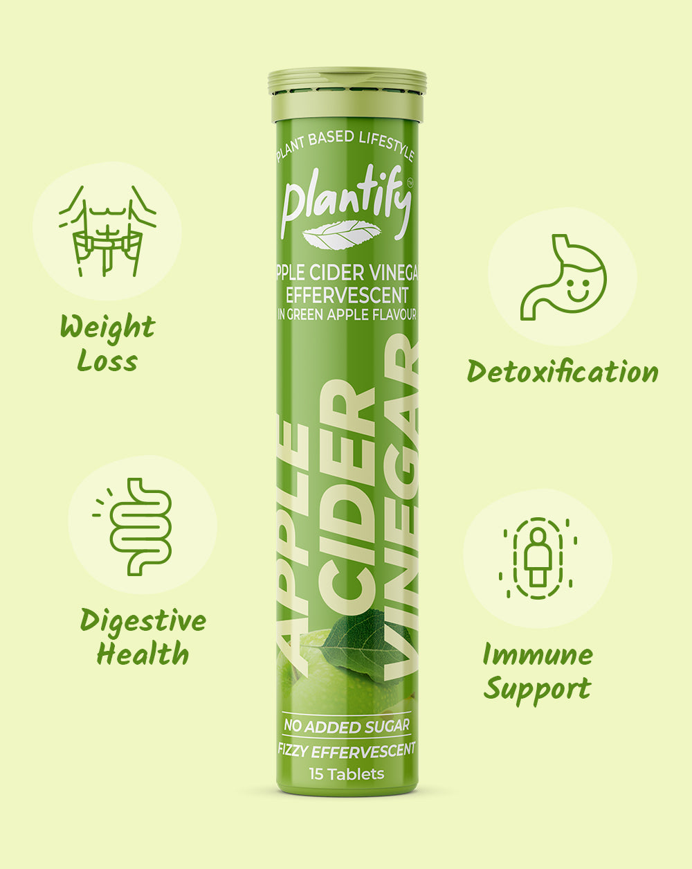 Apple Cider Vinegar (ACV) Effervescent Tablets with Mother For Weight Loss