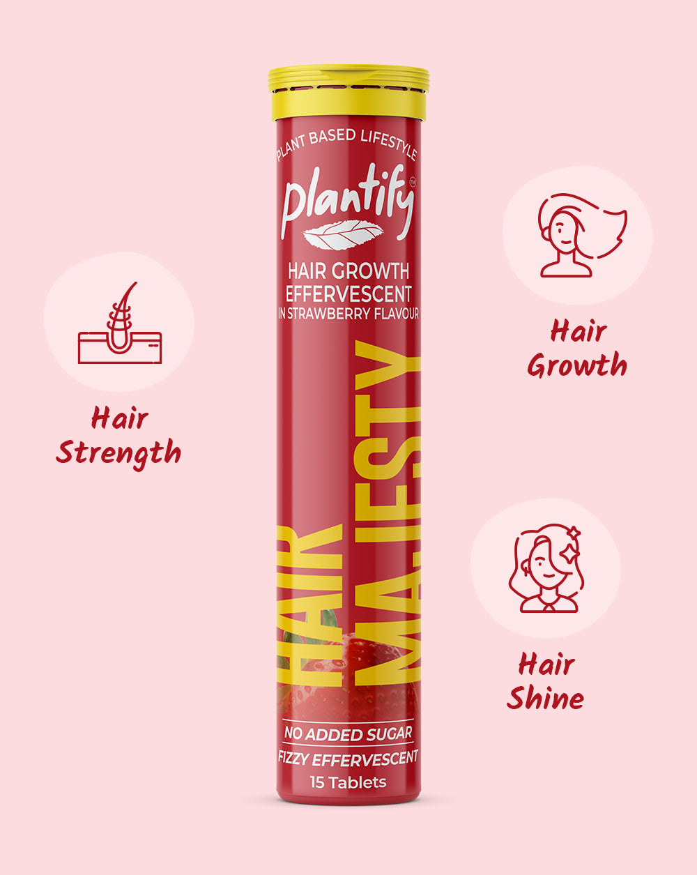 Hair Majesty Effervescent Tablets | Healthy Hair with Natural Biotin - Plantify